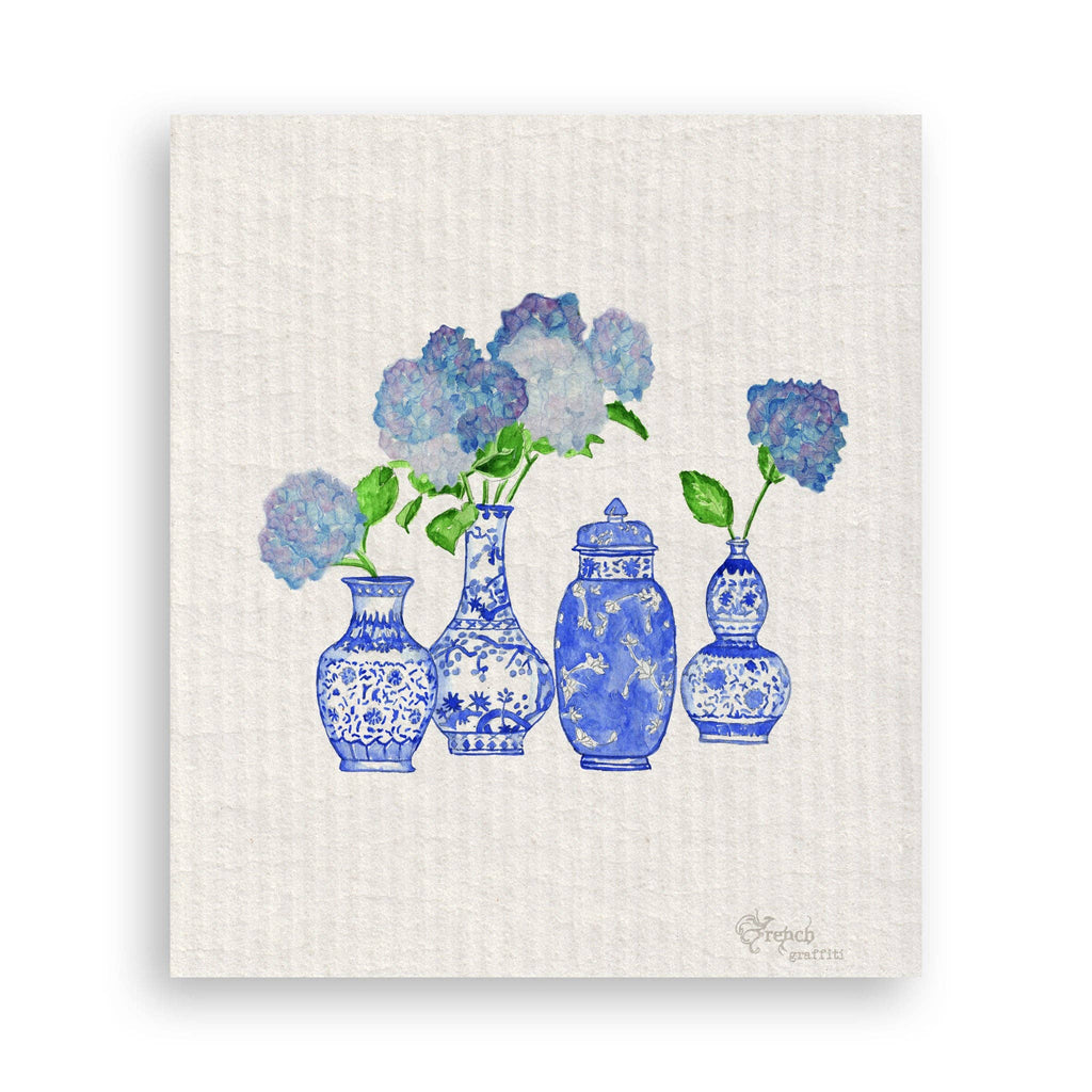 Hydrangea Vase Grouping: Dishtowel