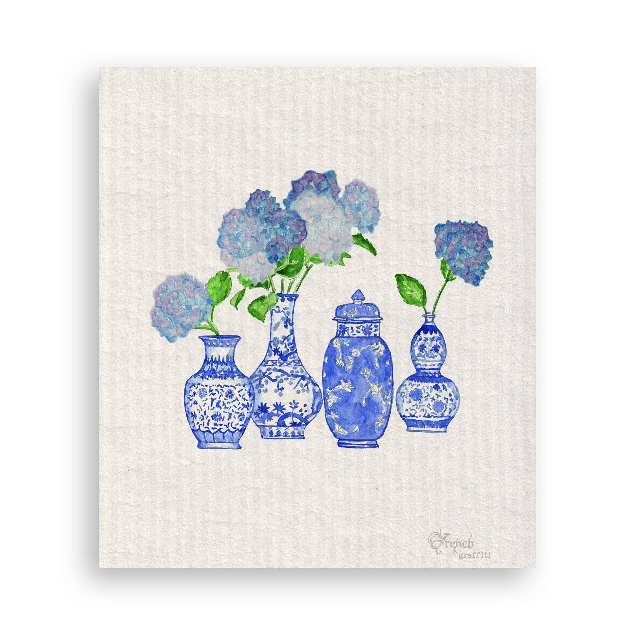Hydrangea Vase Grouping: Dishtowel