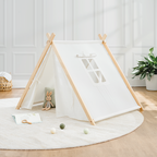 Kids Play Tent, Indoor Canvas Play Tent by Comfy Cubs: Natural Wood