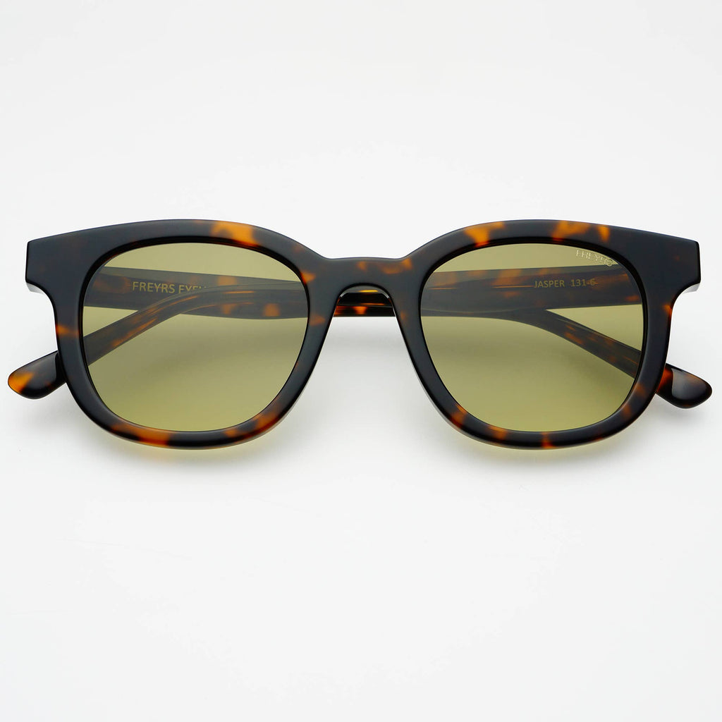 Jasper Acetate Unisex Sunglasses: Tortoise / Green