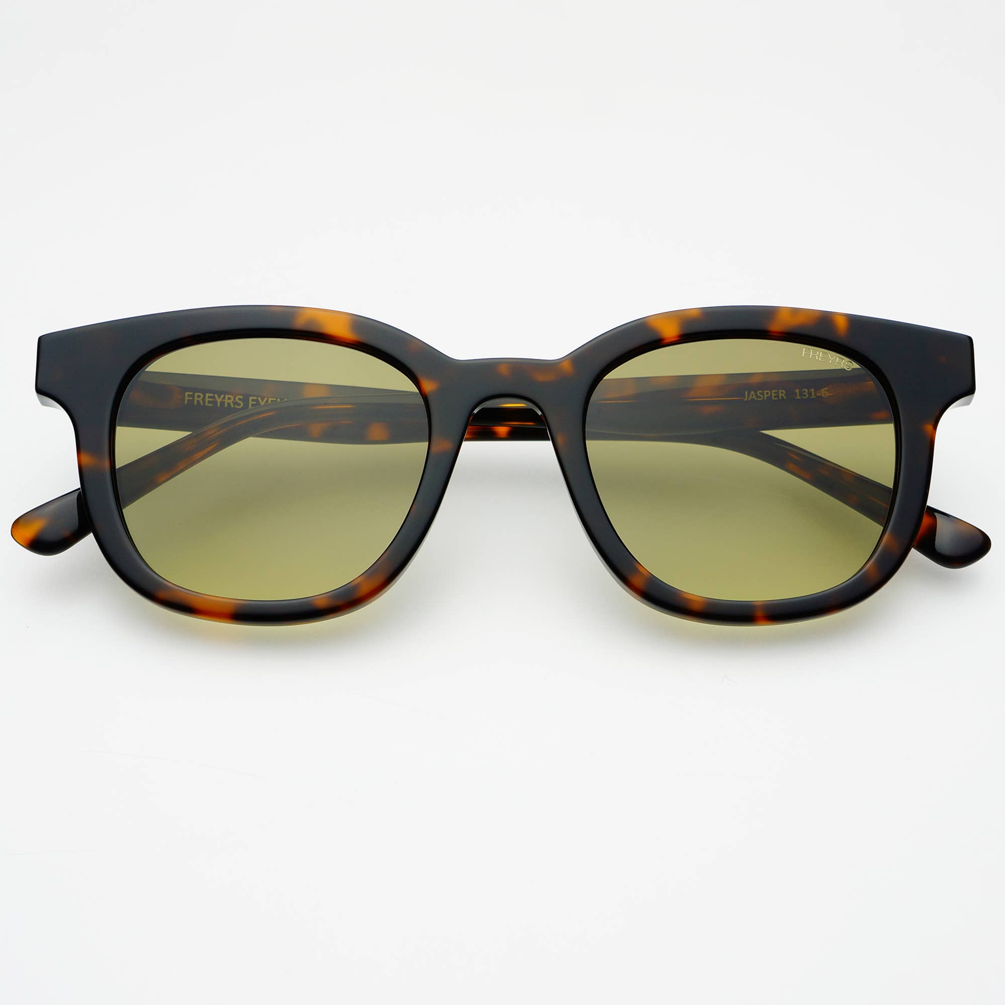 Jasper Acetate Unisex Sunglasses: Tortoise / Green