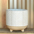 Ramos Chevron Cachepot, Stoneware - 6
