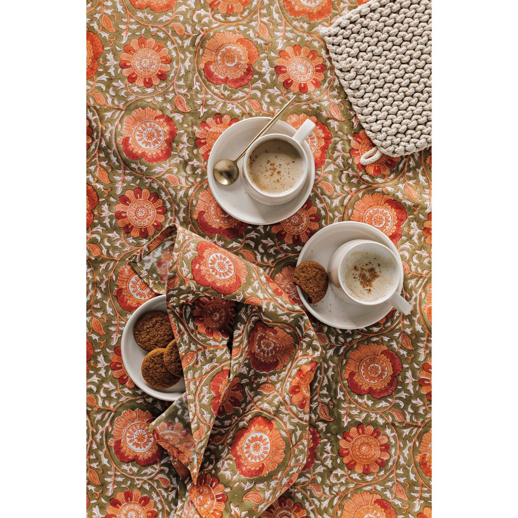 Zinnia Block Print Napkins Set of 4