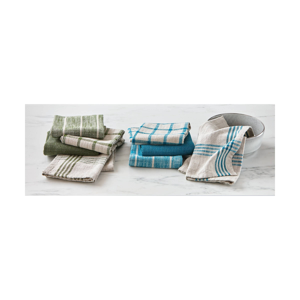 Canyon Woven Dishtowel Set/4 Olive Cotton Everyday