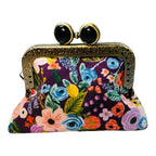Kiki & Syds Mini Clutch Coin Purse - Petite Floral Plum: Hot Pink