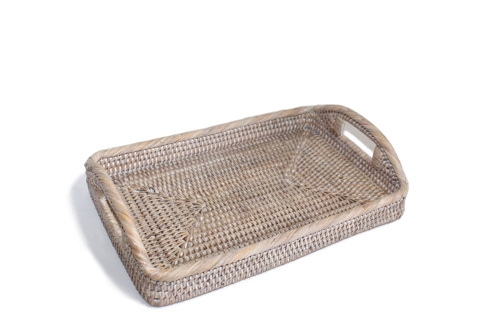 Small Rectangular Morning Tray  12x8x2.25'H: Antique Brown