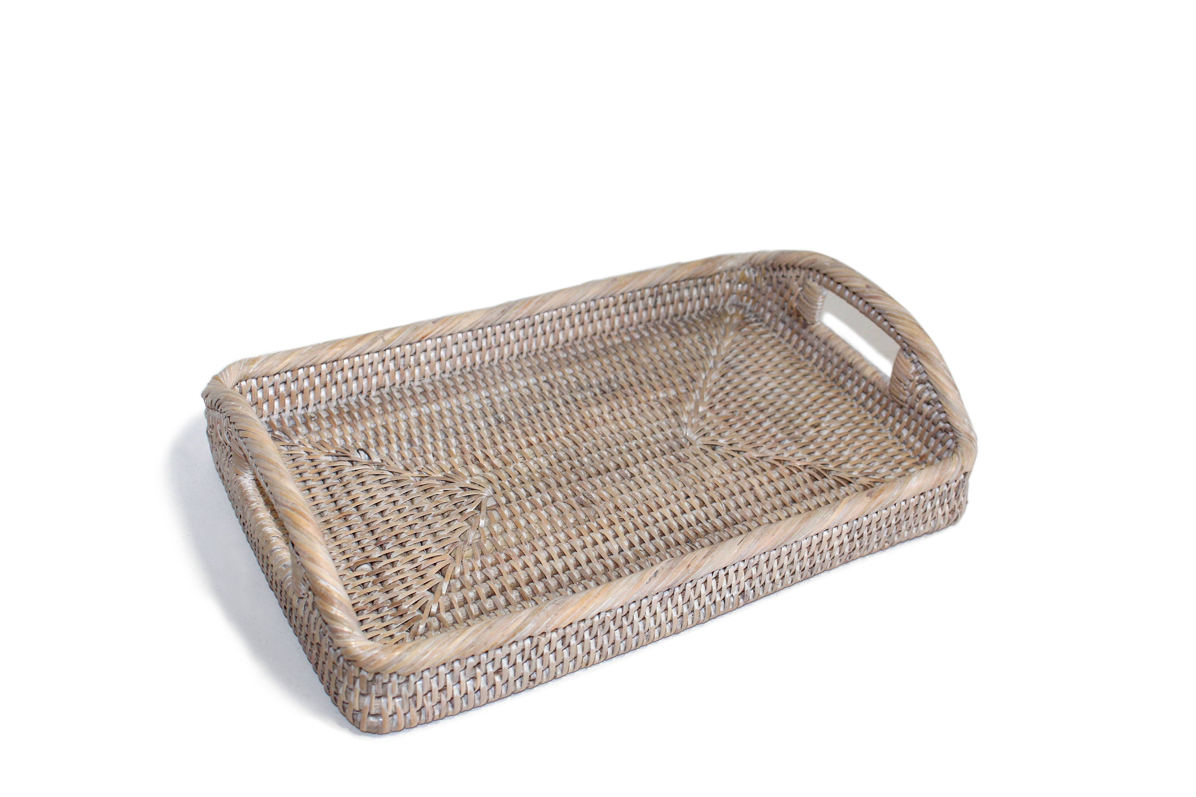Small Rectangular Morning Tray  12x8x2.25'H: Antique Brown
