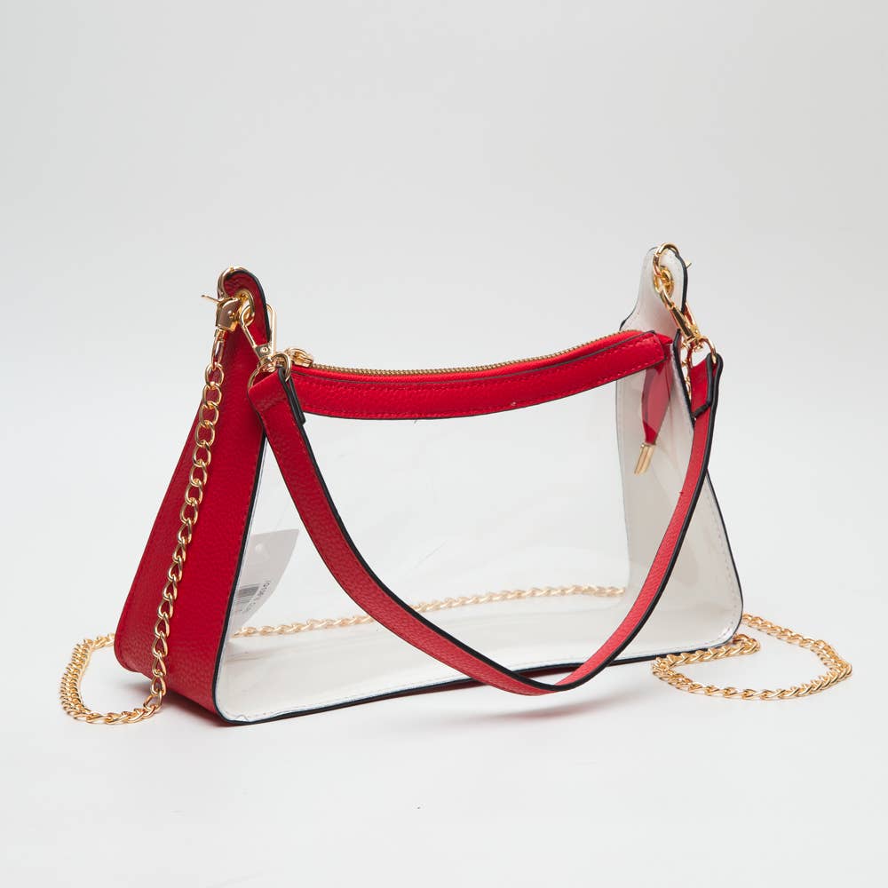 Game Day Stadium Clear Satchel Bag : Black