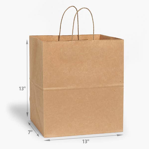 Brown Kraft Paper Retail Shopping Bags: 100 Pack / Vogue 16x6x12.5"