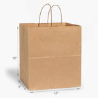 Brown Kraft Paper Retail Shopping Bags: 100 Pack / Vogue 16x6x12.5"