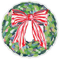 Wreath with Red and White Striped Bow Posh Die-Cut Placemats