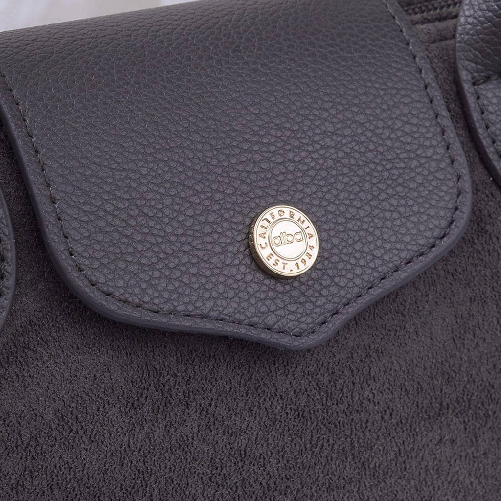 SD782  Britney Suede Double Handle Crossbody Bag: Black