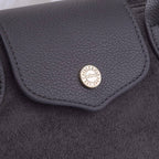 SD782  Britney Suede Double Handle Crossbody Bag: Black