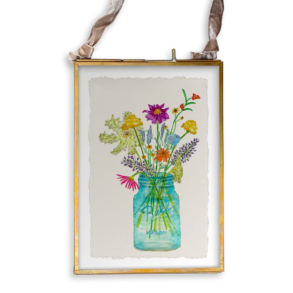 Wildflowers in a Mason Jar: Dishtowel