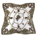 WLQS528 Chain Print Square Scarf: White