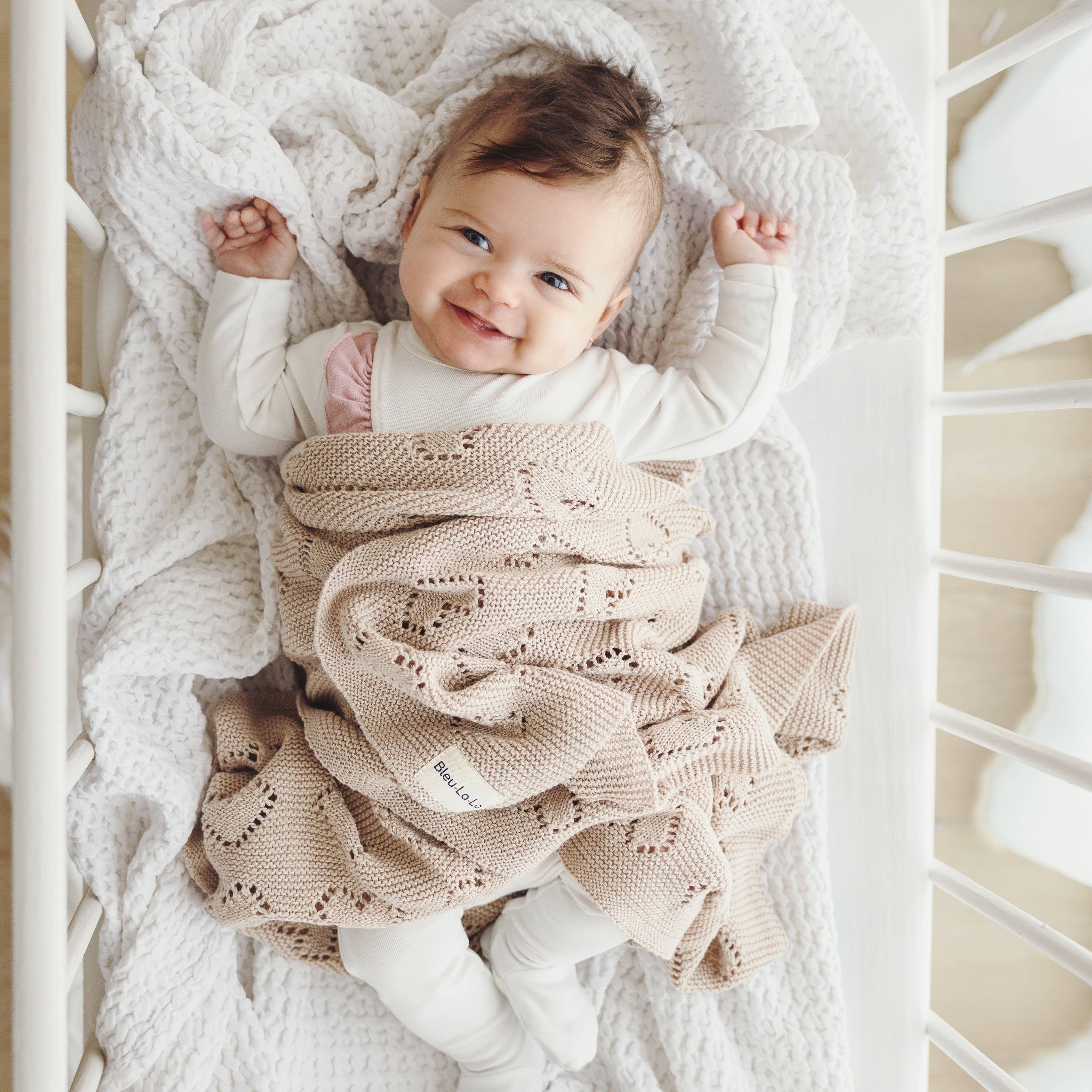Baby Blanket - Heart: Baby Blue