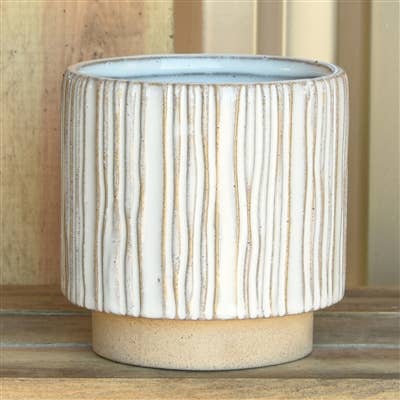 Ramos Vertical Stripe Cachepot, Stoneware - 4
