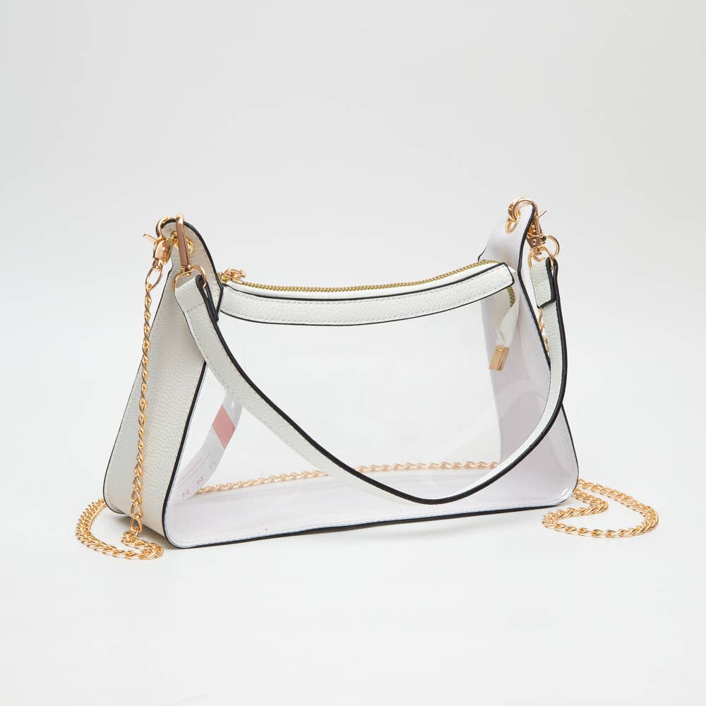 Game Day Stadium Clear Satchel Bag : Black
