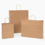 Brown Kraft Paper Retail Shopping Bags: 100 Pack / Vogue 16x6x12.5"