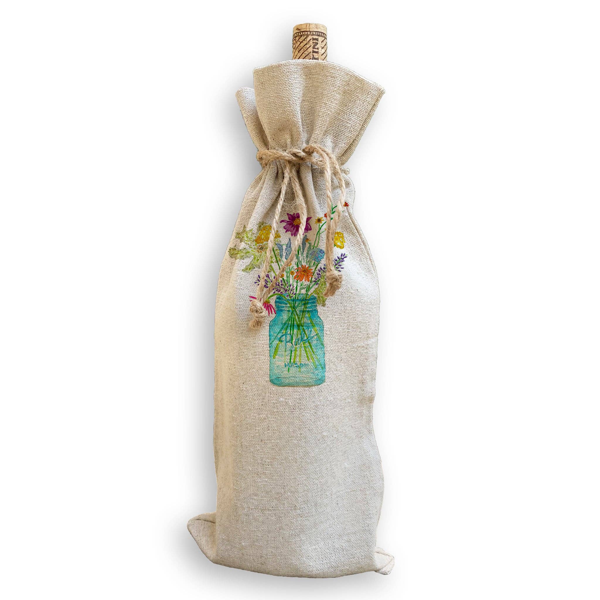 Wildflowers in a Mason Jar: Dishtowel