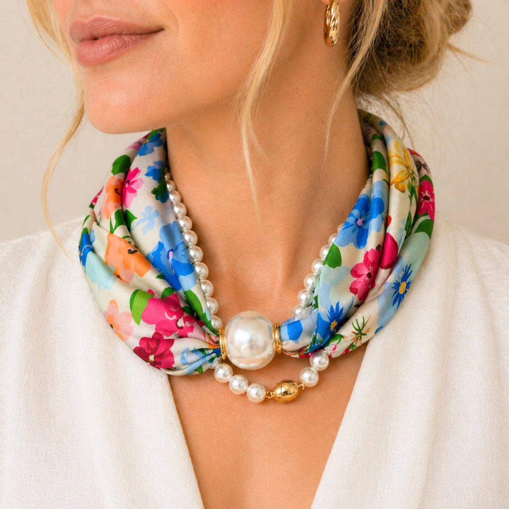 Luxe Pearl Scarf Necklace: AI
