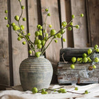 Artificial Fig Fruit Stem 30" Tall Silk Branch: Green / One Stem