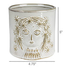 Emme Cachepot with Face, Ceramic