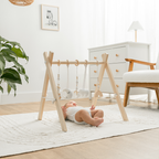 Wooden Baby Play Gym, Baby Activity Gym by Comfy Cubs: Natural Wood