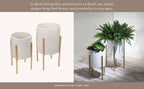 Iron Textured Planters on Stand  White, 11"
