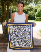 Meredith Spotted Scarf Medium NAVY GOLD: Default