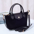 SD782  Britney Suede Double Handle Crossbody Bag: Black