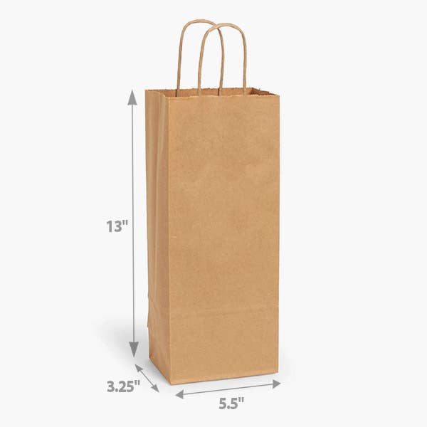 Brown Kraft Paper Retail Shopping Bags: 100 Pack / Vogue 16x6x12.5"