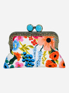 Kiki & Syds ON THE GO Credit Card Clutch-Garden Party Cream: Red