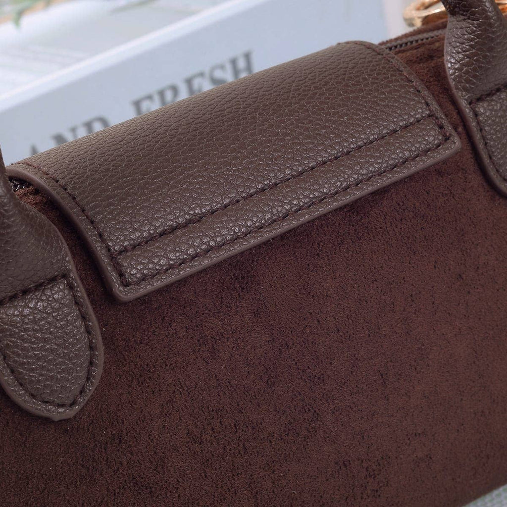 SD781 Penny Suede Mini Crossbody Bag: Burgudy