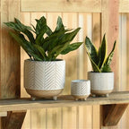 Ramos Chevron Cachepot, Stoneware - 6