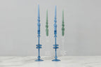 Lacquered Tall Twisted Taper Candles, Denim, Set of 2