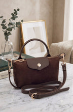 SD781 Penny Suede Mini Crossbody Bag: Chocolate