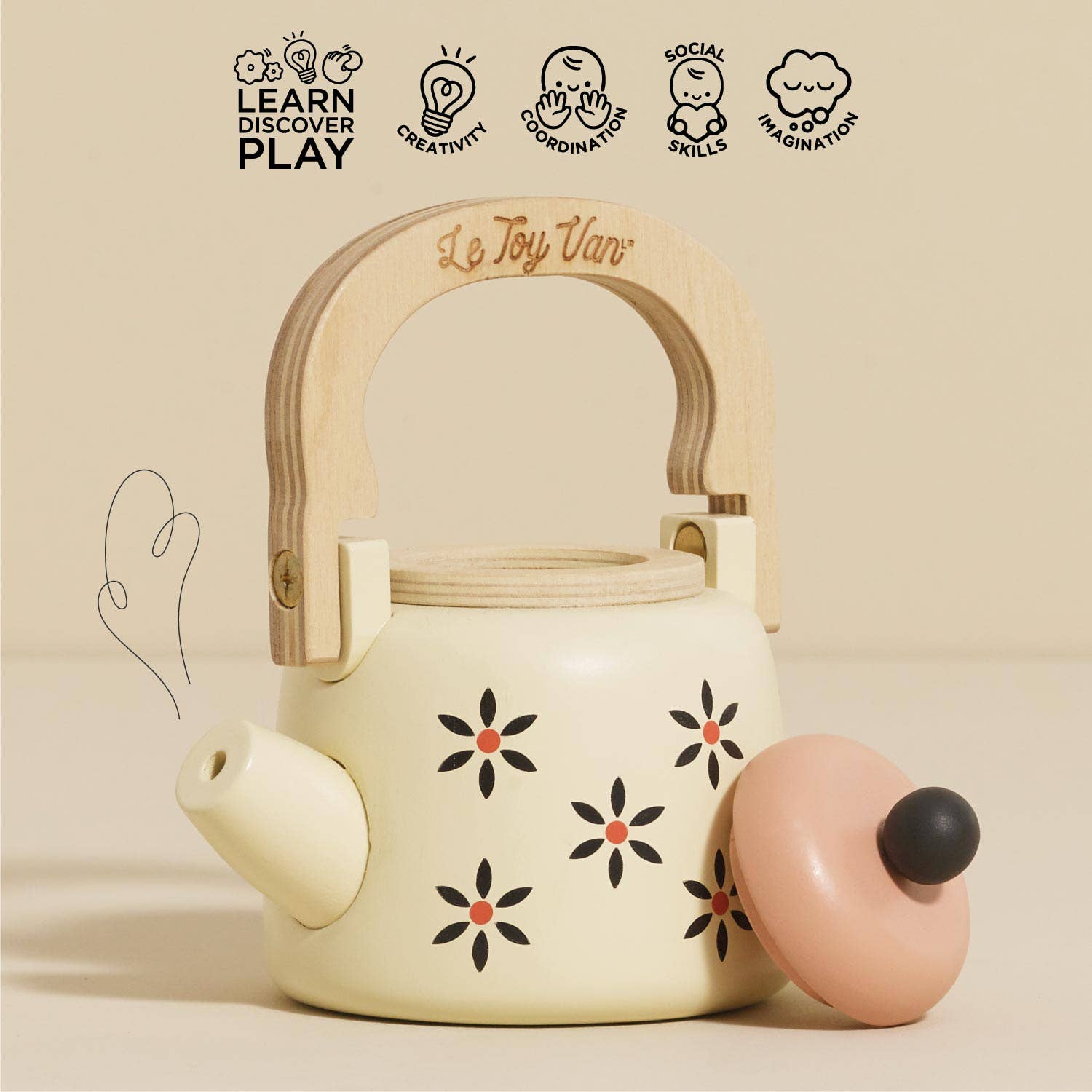 Vintage Wooden Role Play Kettle