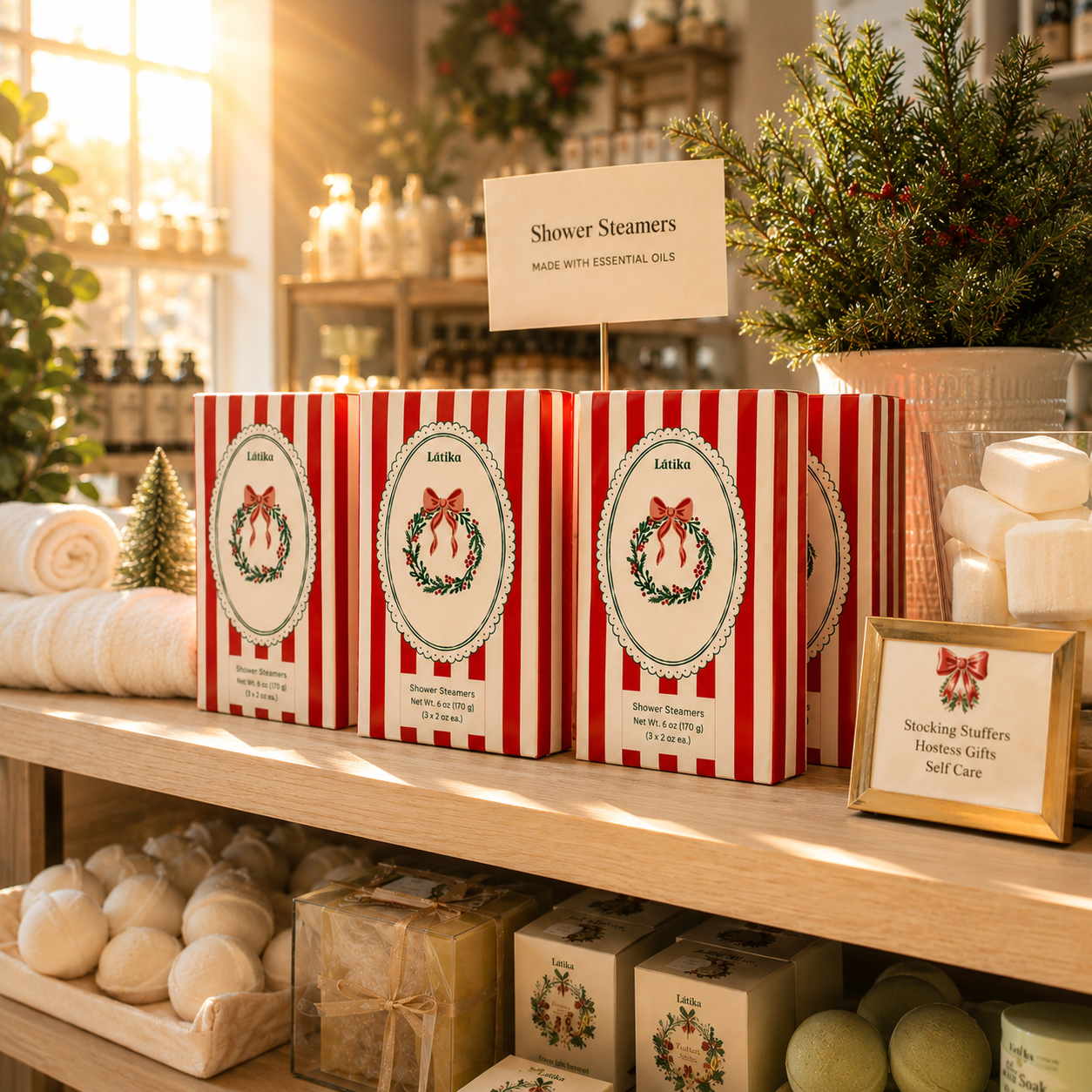 Shower Steamers - Wreath Christmas Pine & Cedarwood (3pk)