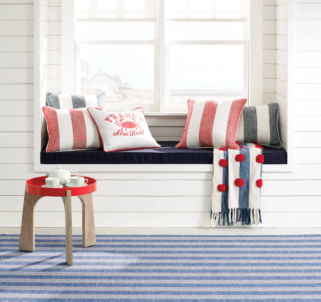 Hillsgrove Stripe Handwoven Cotton Rug | Denim: 2' x 3'