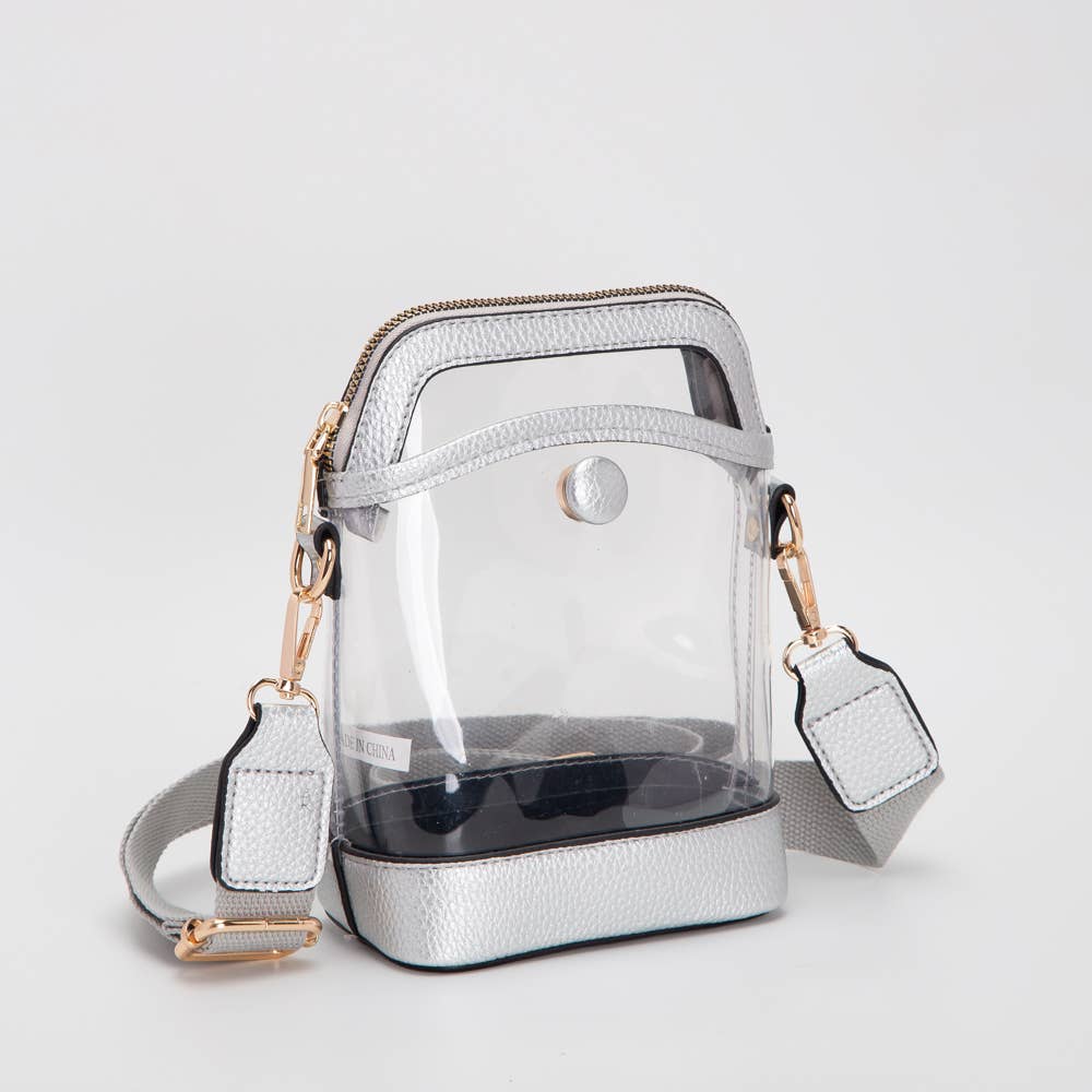 Game Day Stadium Button Style Clear Bags: Gold