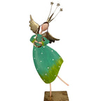 Metal Standing Whimsical Angel w/ Harp 22.5"