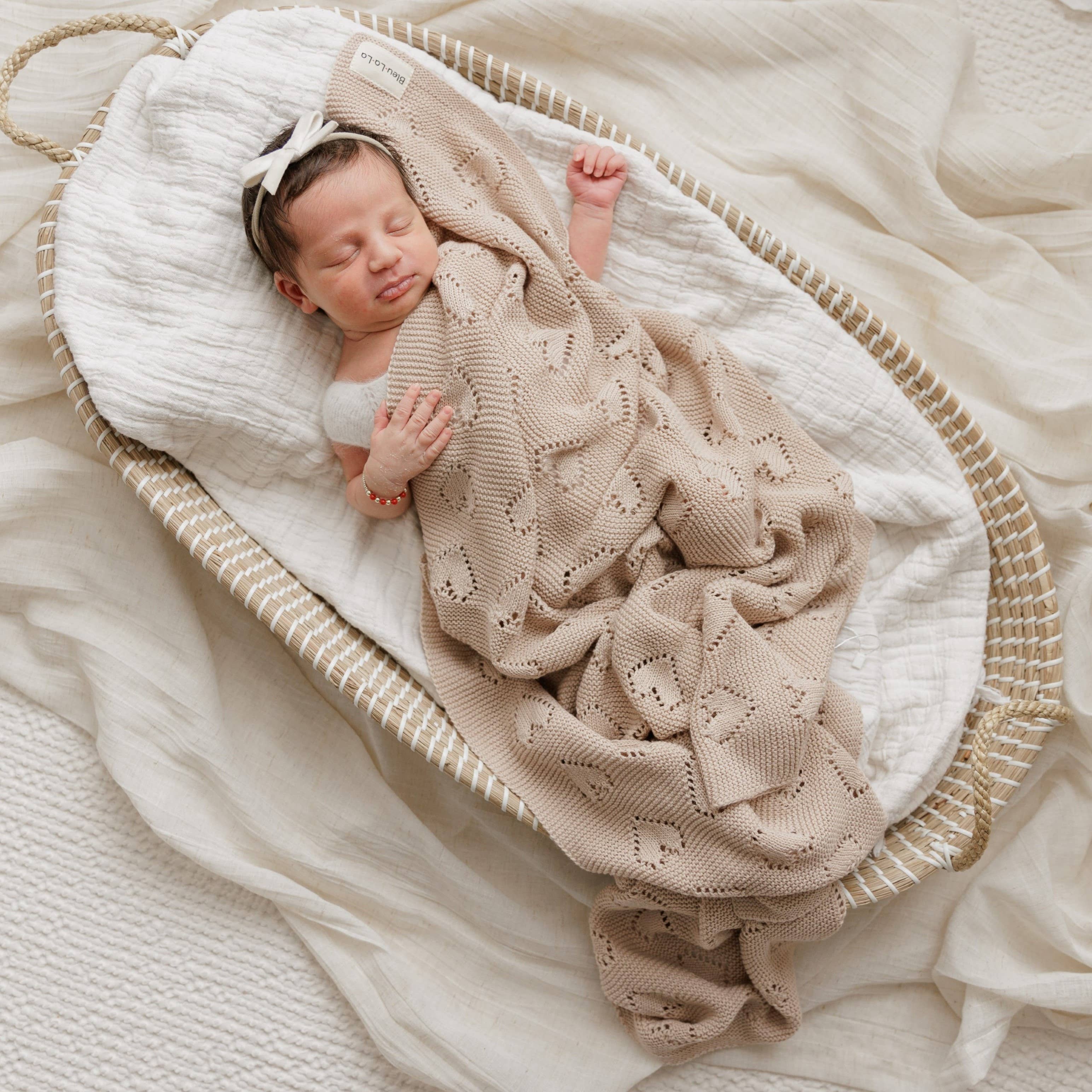 Baby Blanket - Heart: Baby Blue