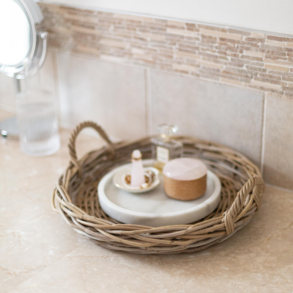 Rattan Round Tray: Medium - 17" D