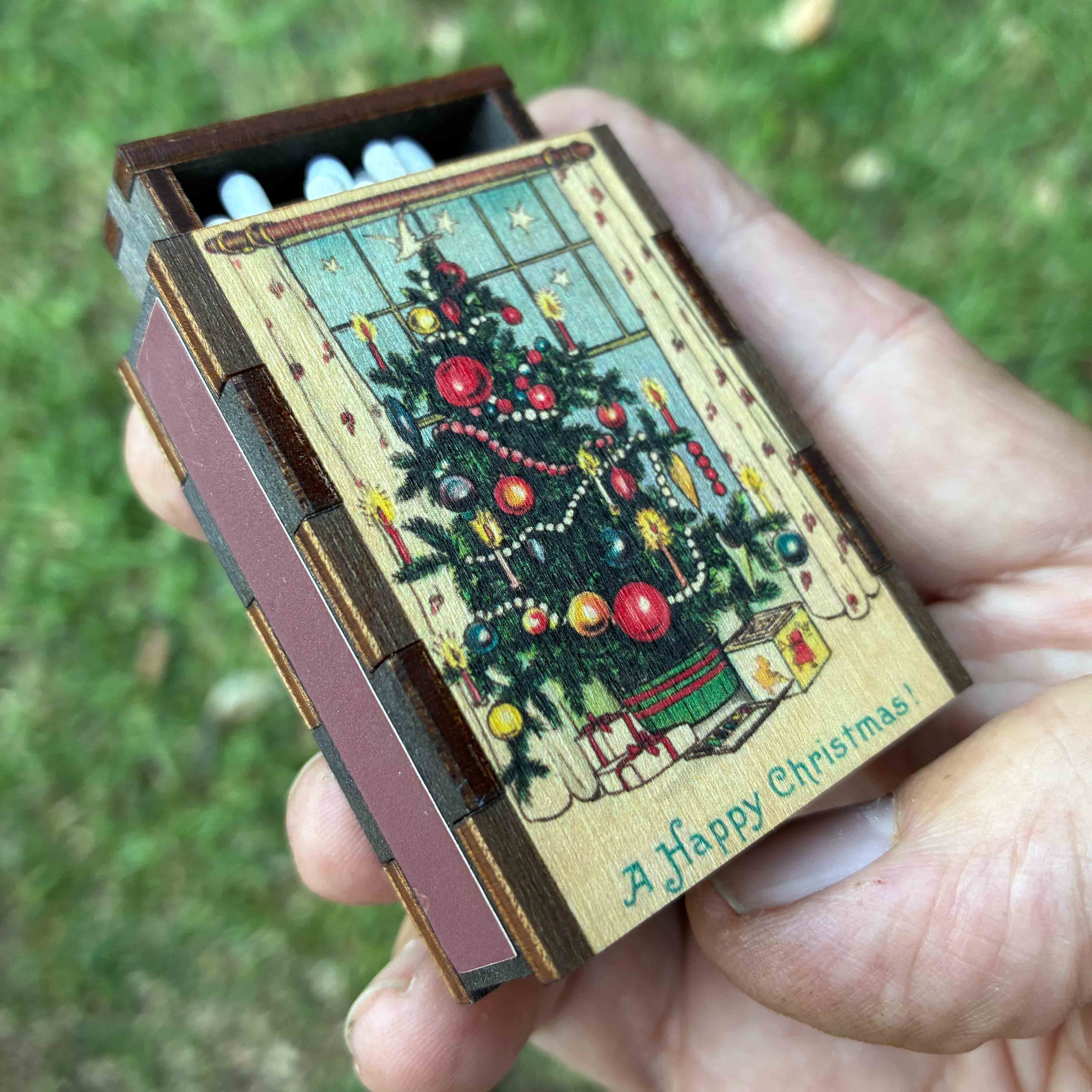 Matches • Christmas Tree Wooden Matchboxes • Home Decor