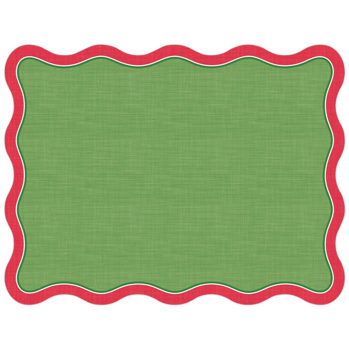 Green and Red Linen Posh Die-Cut Placemat