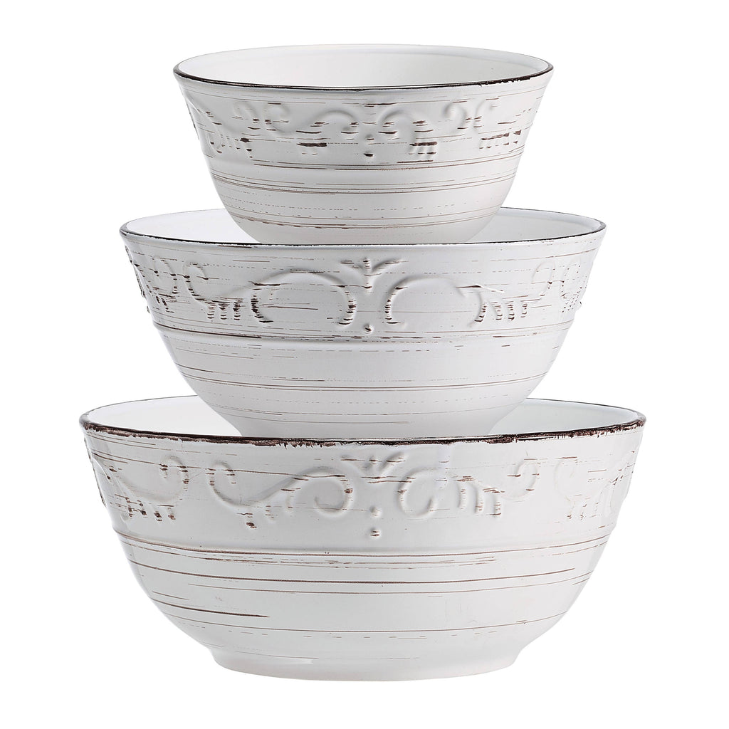 Pfaltzgraff Trellis White Serving Bowl S3