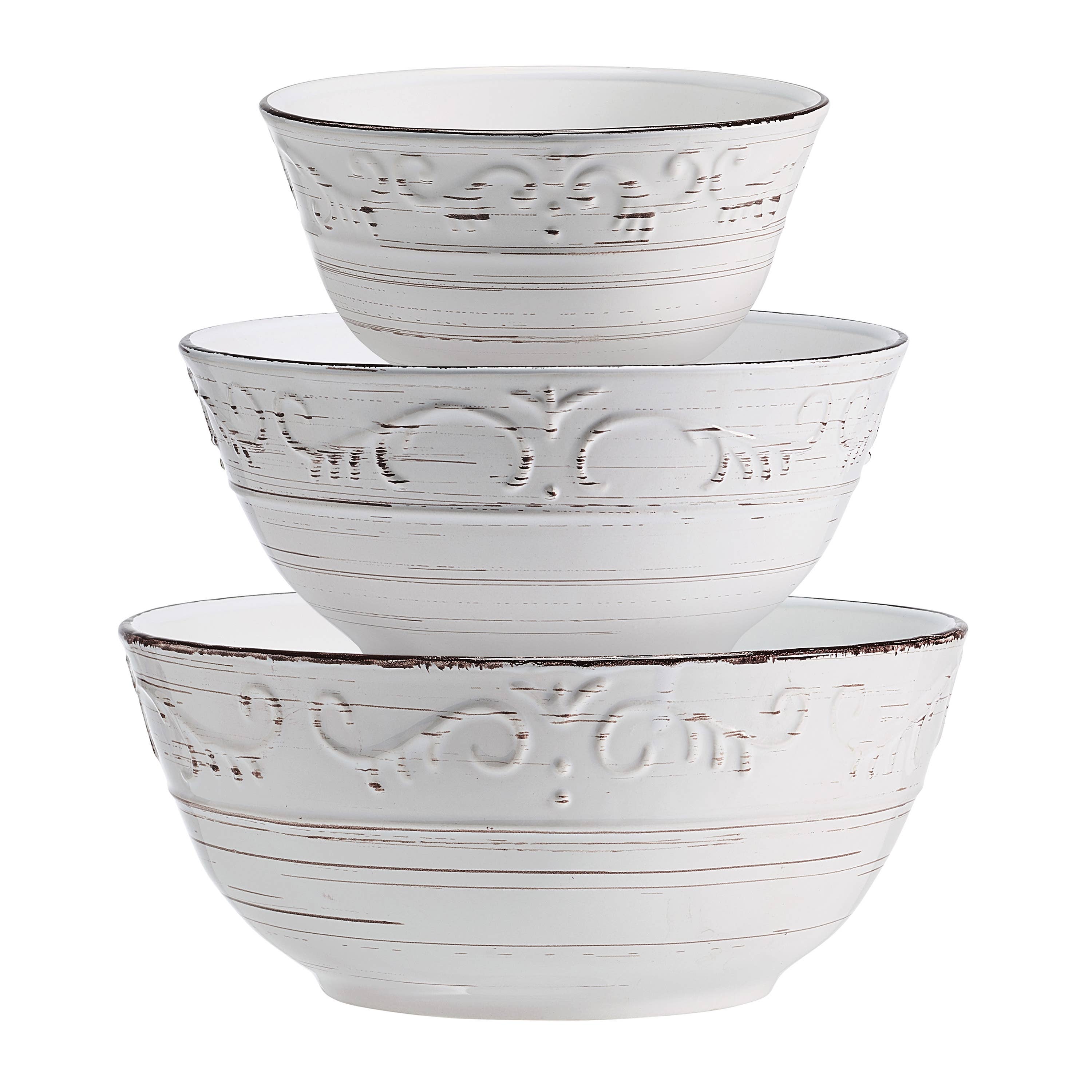 Pfaltzgraff Trellis White Serving Bowl S3