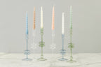 Lacquered Twisted Taper Candles, Sage Green, Boxed, Set of 6