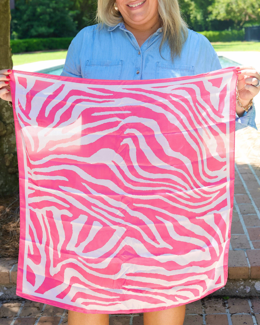 Ellie Zebra Print Scarf PINK: Default